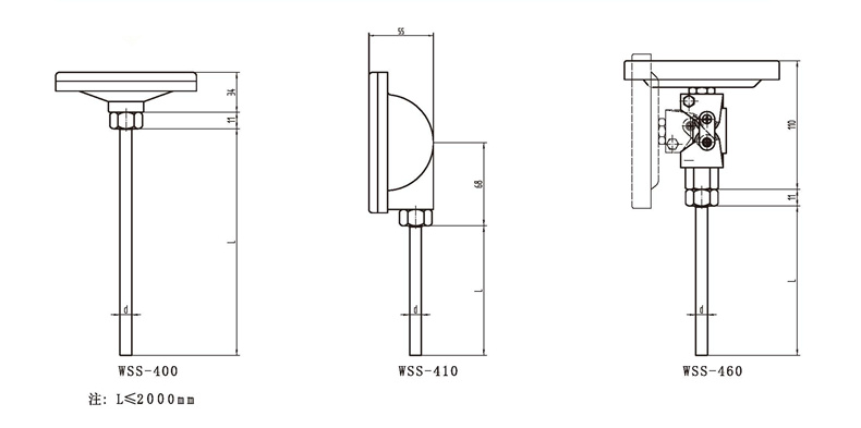 WSS工業(yè)雙金屬溫度計（通用型無固定裝置）_http://www.hxdz8.cn_雙金屬溫度計_第3張