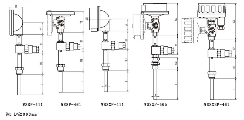 WSSX工業雙金屬溫度計（一體化型螺紋式）_http://www.hxdz8.cn_雙金屬溫度計_第3張